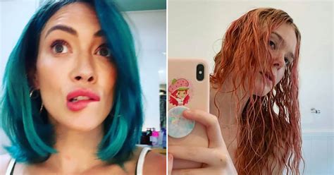 Celebrities Who Dyed Their Own Hair Bright Colors In Quarantine (11 Pics)
