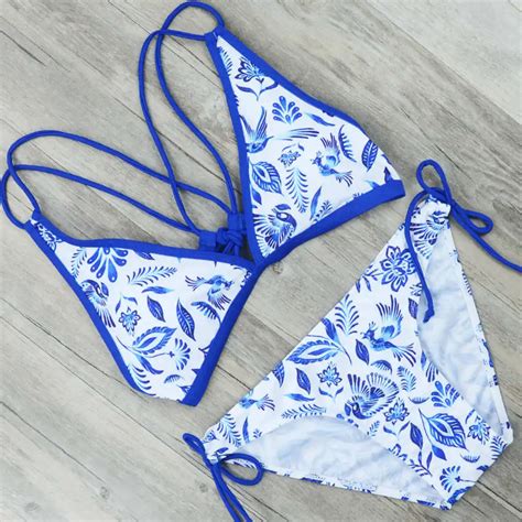 Bandage Bikini 2018 Print Swimwear Push Up Swimsuit Sexy Micro Biquini