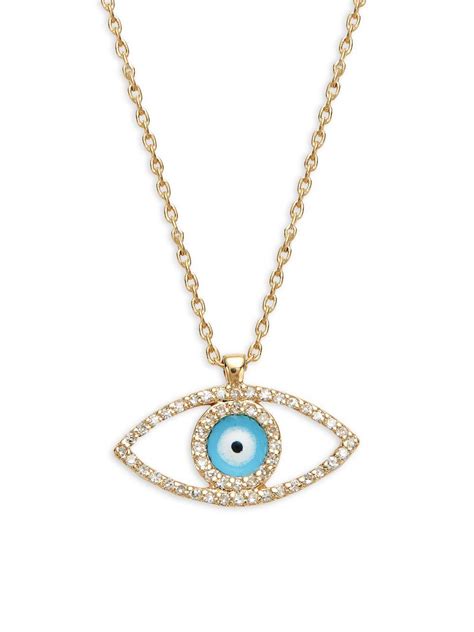 Effy K Gold Diamond Cutout Evil Eye Pendant Necklace In Metallic Lyst