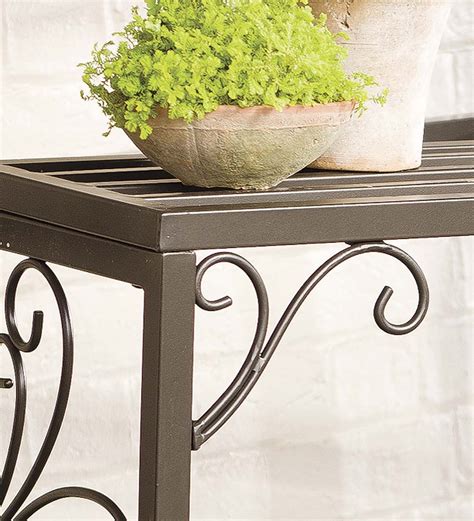 Nesting Metal Plant Stands With Scrollwork Set Of Three Plow