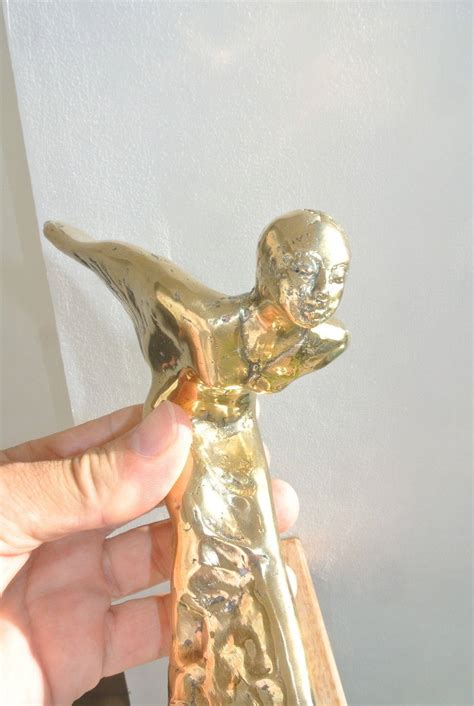 Vintage rolls royce owners club dash emblem plaque. POLISHED 7.1/2" inches high brass Rolls Royce statue car ...