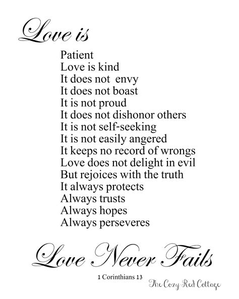 Where there is knowledge, it will pass away. The Cozy Red Cottage: Love is Patient. Love is Kind. Free ...