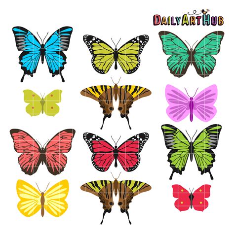 Butterflies Clip Art Set Daily Art Hub Free Clip Art