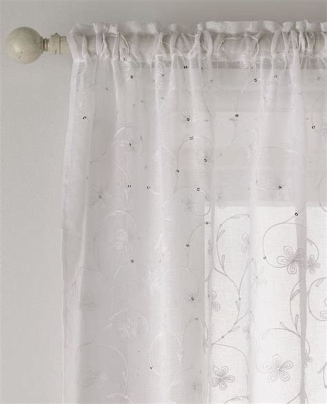 Belle White Sequin Voile Panel From Net Curtains Direct