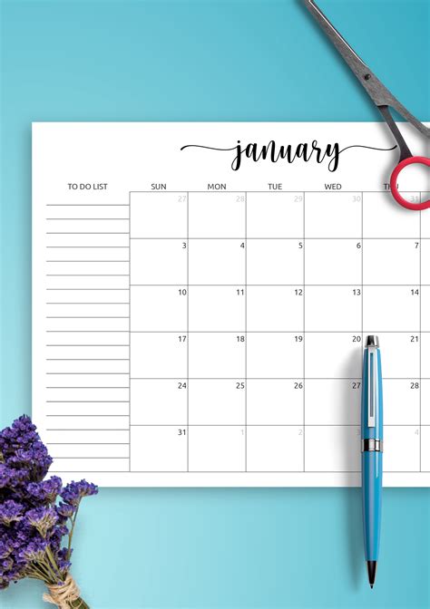 Printable Blank Monthly Calendar Activity Shelter 10 Best Printable