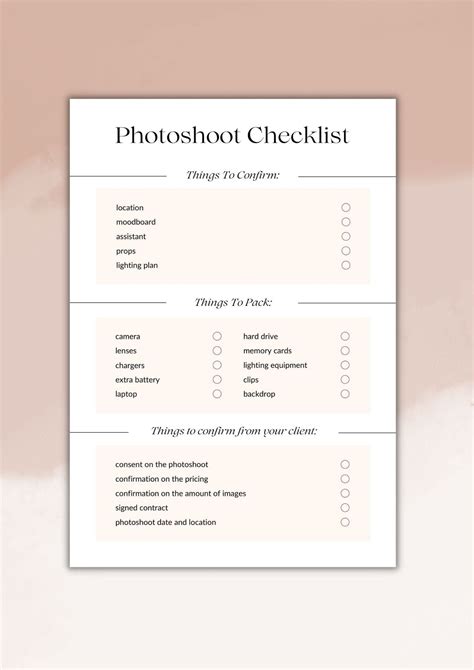 Get Your Free Photoshoot Checklist
