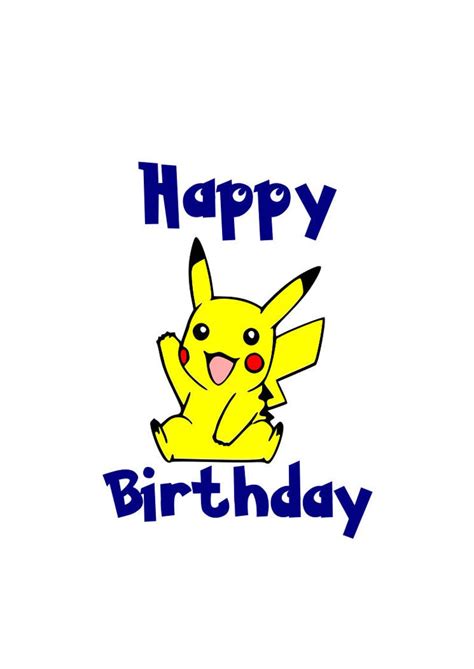 Happy Birthday Pikachu Svg Svg File Dxf File Png File Etsy