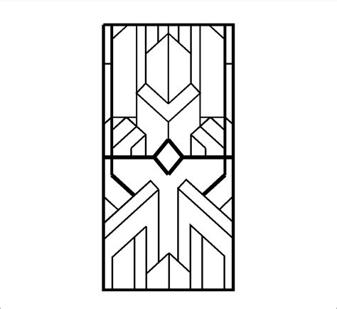 Art Deco Glass Door Dwg Cad Block Free Download