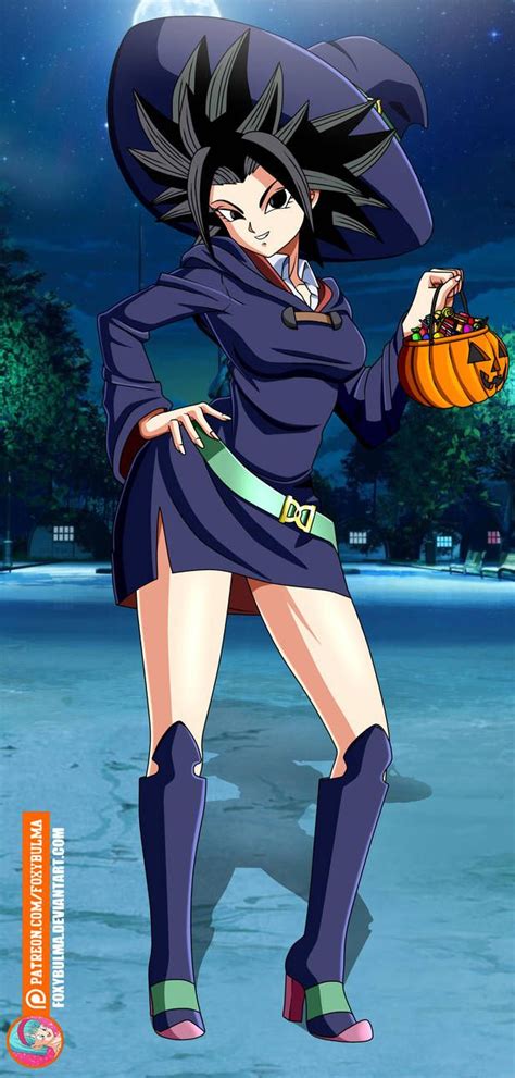 Commission Caulifla In Halloween Costume By Foxybulma Dragon Ball