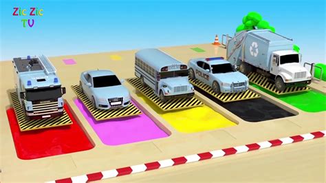 Colors For Children To Learn With Giant Truck Transporter Street