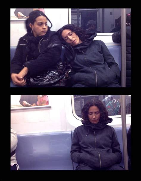 An Artist Pretended To Fall Asleep On Strangers On The Subway And Filmed The Adorable Reactions
