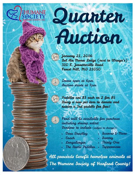 Quarter Auction The Humane Society Of Harford County