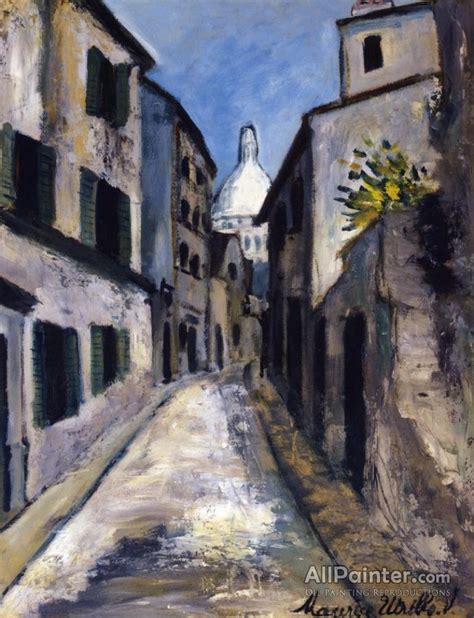 Maurice Utrillo Rue Saint Rustique Oil Painting Reproductions For Sale