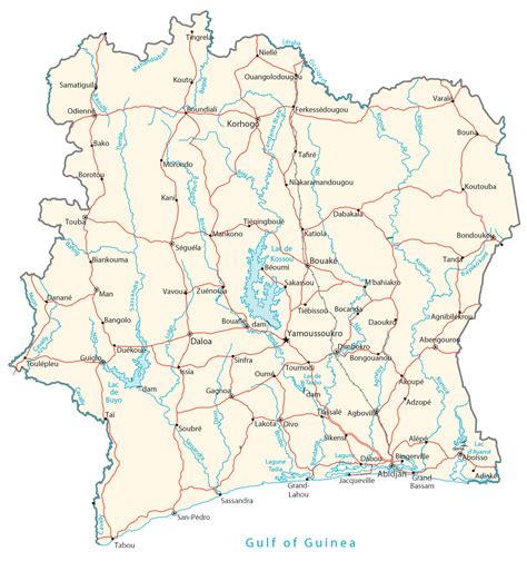 Road Map Of Ivory Coast Ezilon Maps Vrogue Co