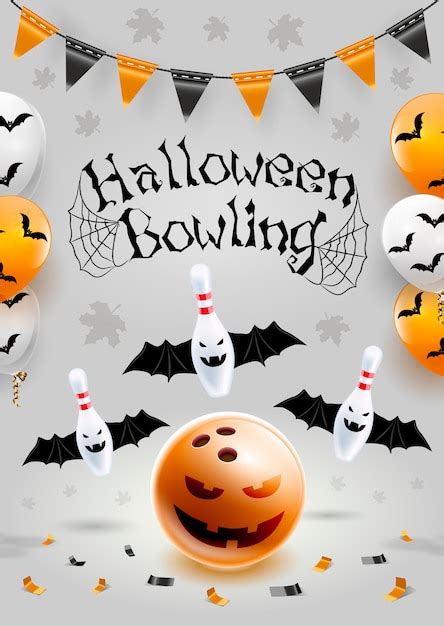 Premium Vector Halloween Bowling Flyer Template