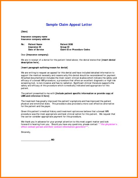 Insurance Appeal Letter Templates Database Letter Template Collection