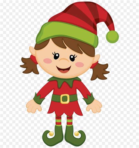 Christmas Elf Cartoon She Loves To Help Santa Making Presents And She