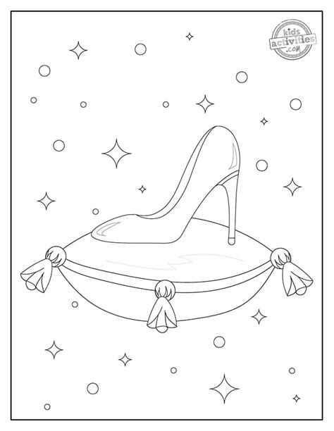 Cinderella Glass Slipper Coloring Page Sketch Coloring Page