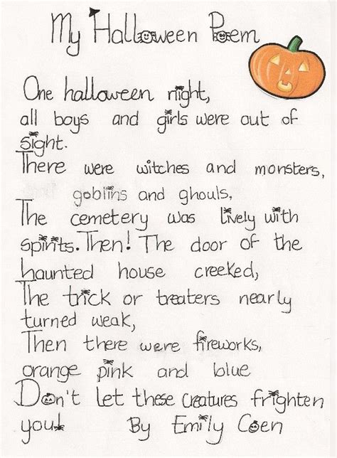 First Grade Halloween Poem