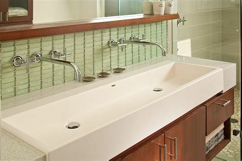 Bathroom with a trough sink ideas. Gorgeous trough sink in Bathroom Modern with Vanity ...