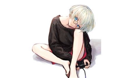 Anime Girl Playing Playstation
