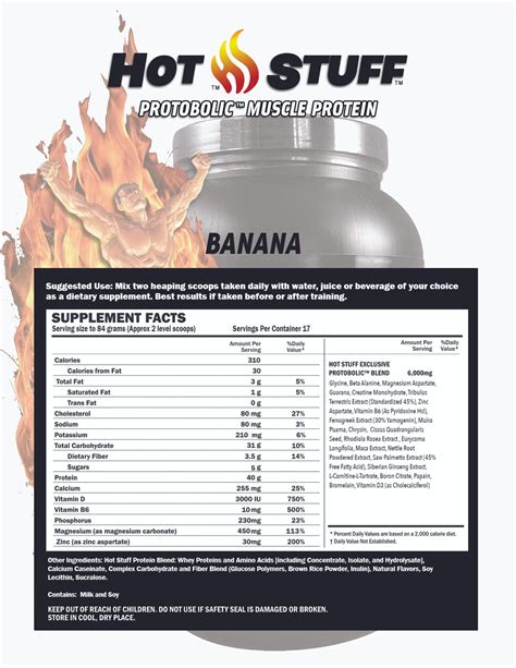 Hot Stuff 312lb Protobolic Muscle Protein Banana Hot Stuff