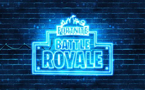 Download Wallpapers Fortnite Battle Royale Blue Logo 4k