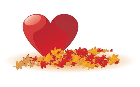 Heart Illustration Heart Autumn Leaves Love Hd Wallpaper