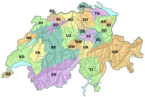 Die schweizer kantone im überblick. Amt Umweltschutz aller Kantone der Schweiz