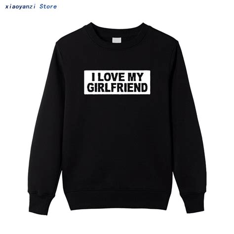 Sweatshirts Brand I Love My Girlfriend Letters Print Men Hoodies Casual
