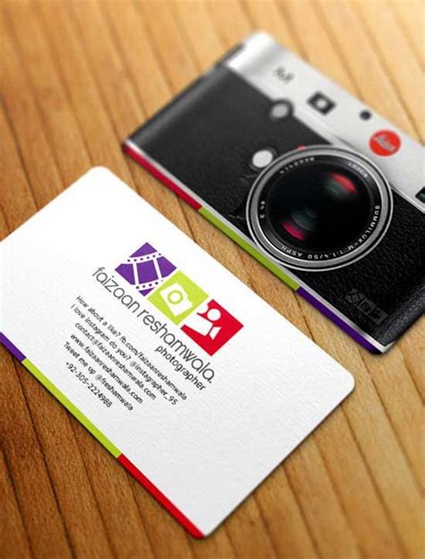 Camera Shaped Business Card For Photographer Business Card Maker