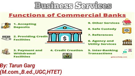 Ch 4 Lec 3 Functions Of Commercial Banks Youtube