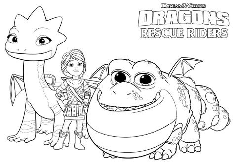 Cutter From Dragons Rescue Riders Coloring Page Free Printable