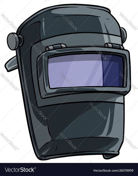Cartoon Welding Mask With Clear Glass Visor Vector Image