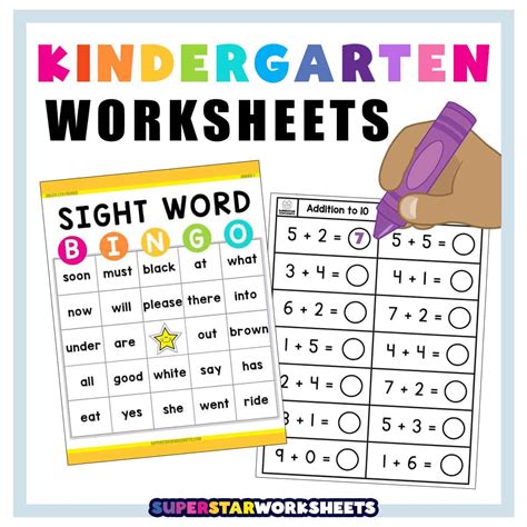 Kindergarten Worksheets Superstar Worksheets