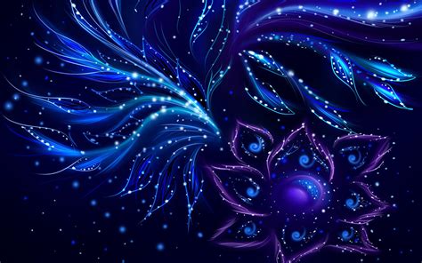 Blue Swirls On The Purple Flower Wallpaper Abstract Wallpapers 53164
