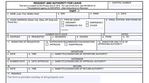 Leave Form Fillable Printable Forms Free Online