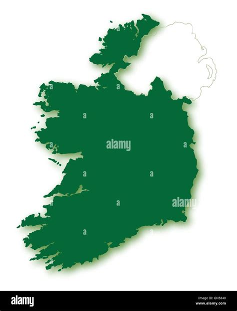 Ireland Outline Silhouette Map Illustration Hi Res Stock Photography