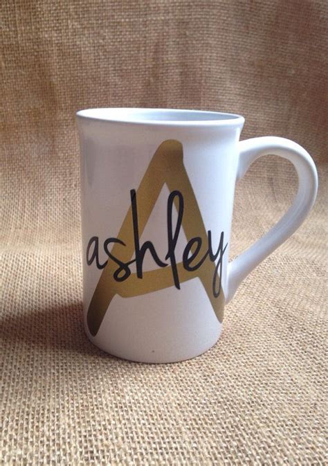 Personalized Initial And Name Coffee Mug By Vinylvibesshop