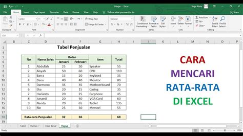 Cara Menghitung Nilai Rata Rata Di Excel