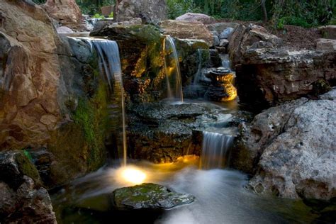 Ledpondlandscape Lightingcontractorsnyacorn Ponds And Waterfalls