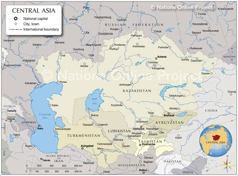 Blank Map Of Caucasus And Central Asia