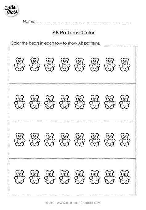 Free AB Pattern Worksheet for Pre-K. Create your own AB Patterns using