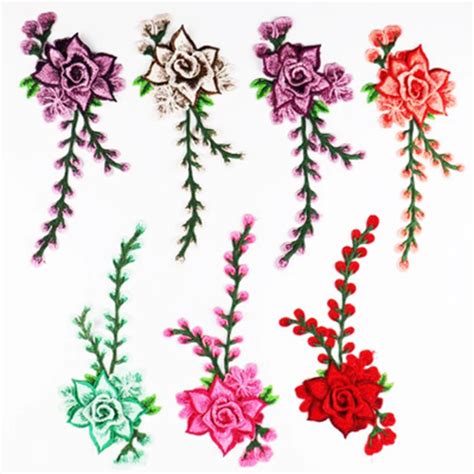 rose flower patches embroidery applique clothes sewing patch diy sewing supply garment costume