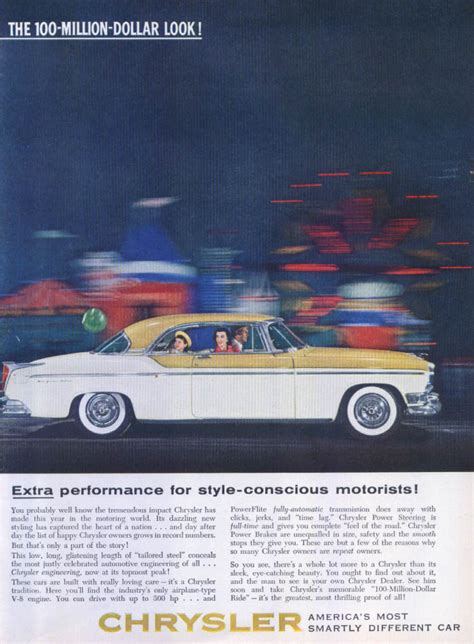 Chrysler New Yorker Deluxe Extra Performance Ad 1955