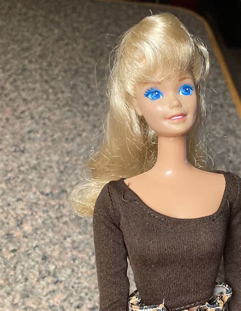 mattel barbie doll blonde hair leopard spotted skirt vintage b3 ebay
