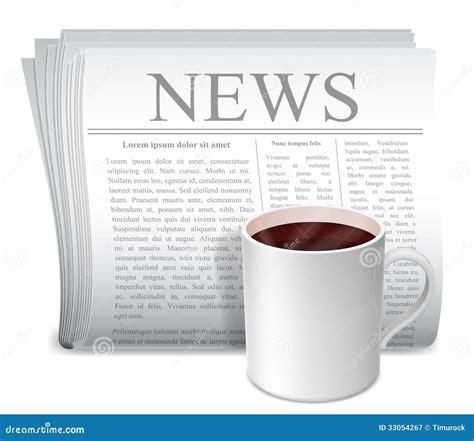 Newspaper And Coffee Cup Stock Vector Illustration Of Color 33054267