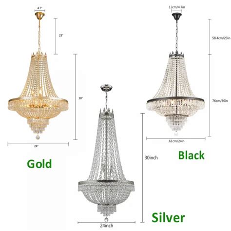 Modern French Empire Crystal Chandelier Elegant Hanging Lamp Pendant