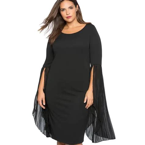 Egnmc Plus Size Cloak Sleeve Women Evening Party Dress Sexy Elegant Mid Ladies Formal Autumn