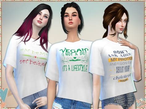 Vegan Tees By Simlark At Tsr Sims 4 Updates